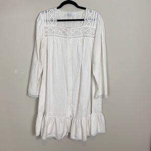 Vintage Willow Creek White Prairie Mini Shirt Dress